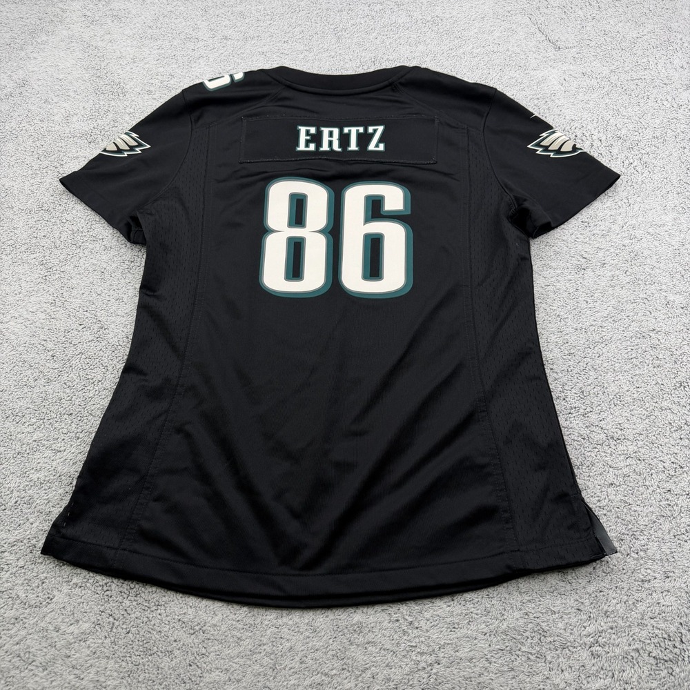 Philadelphia Eagles Superbowl Jersey Womens Medium Black Football Zach Ertz Nike - Picture 9 of 13